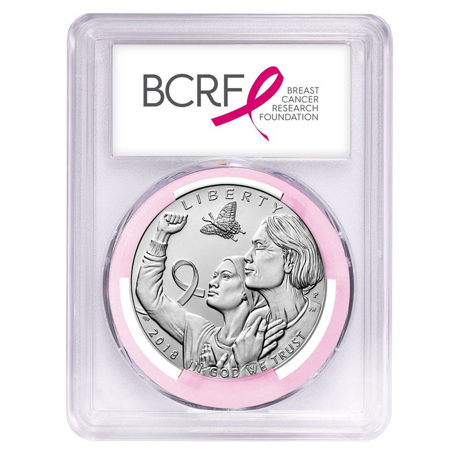 2018 P Breast Cancer Awareness Silver Dollar Commemorative PCGS MS 69 First Strike