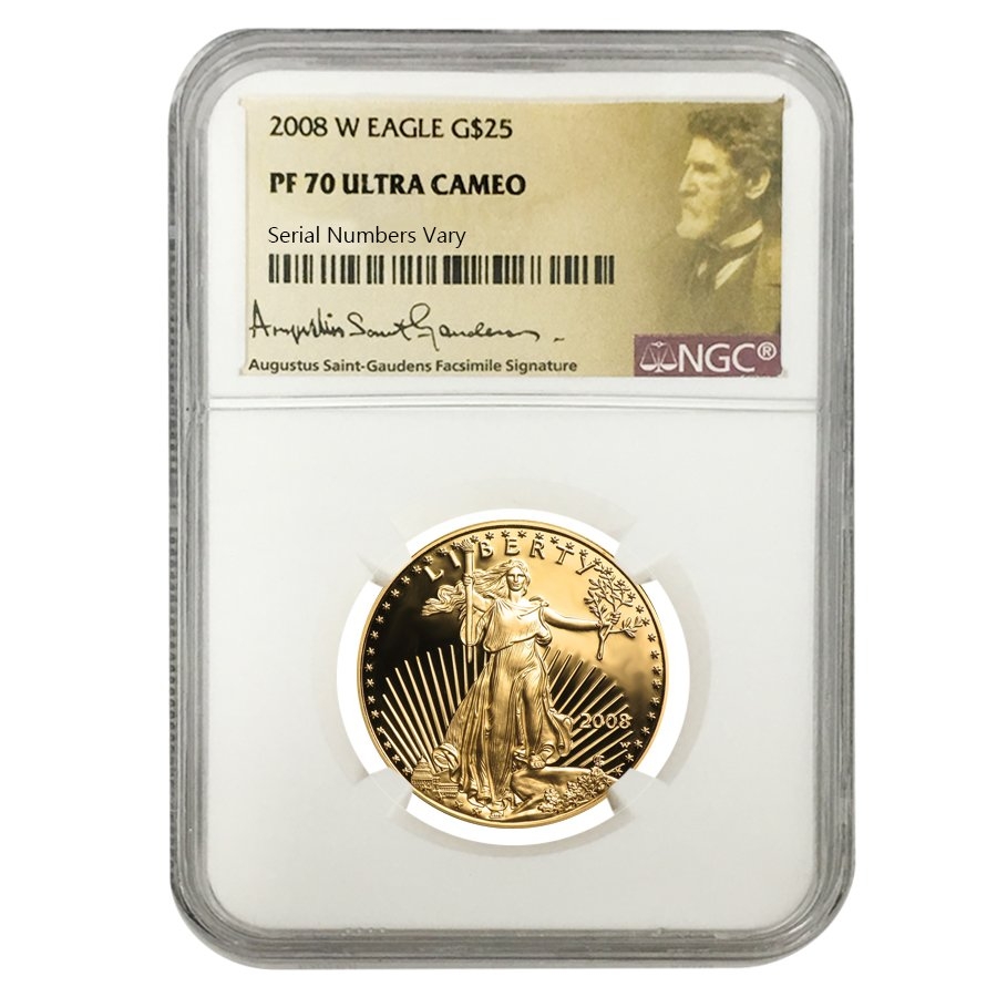 2008 W 1/2 oz $25 Proof Gold American Eagle NGC PF 70 UCAM