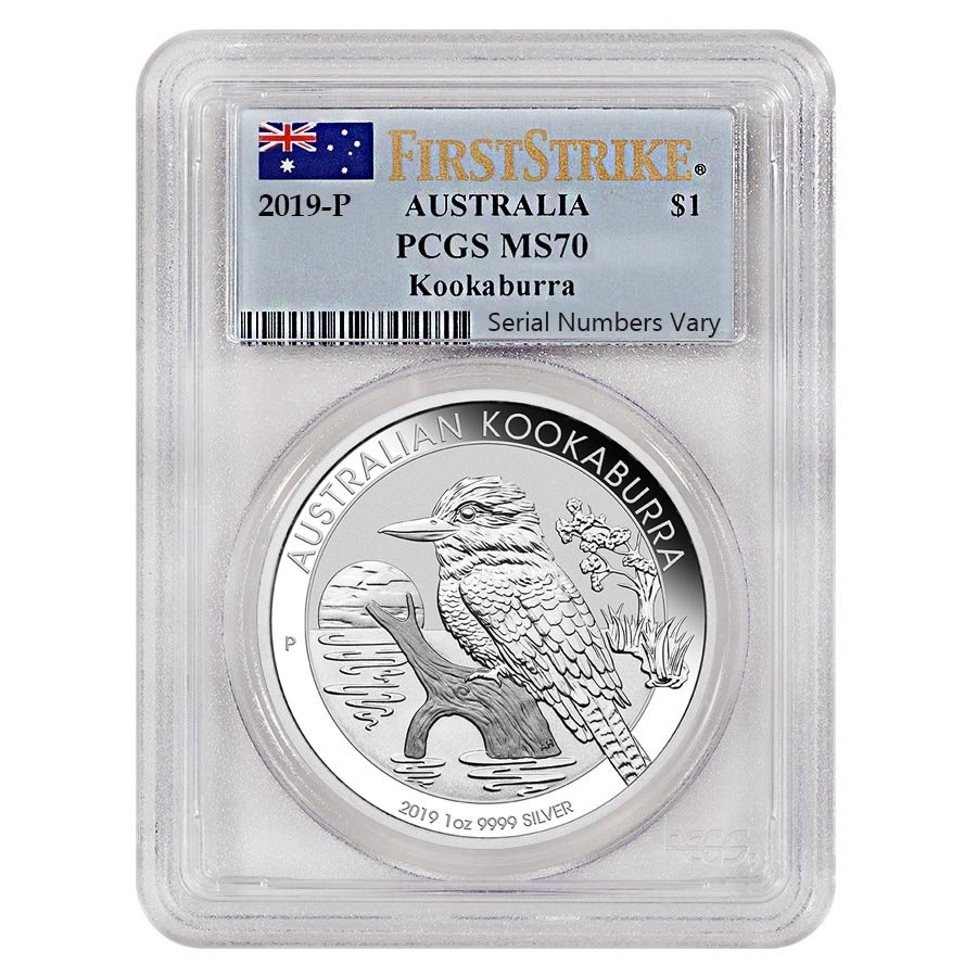 2019 1 oz Silver Australian Kookaburra Perth Mint PCGS MS 70 First Strike