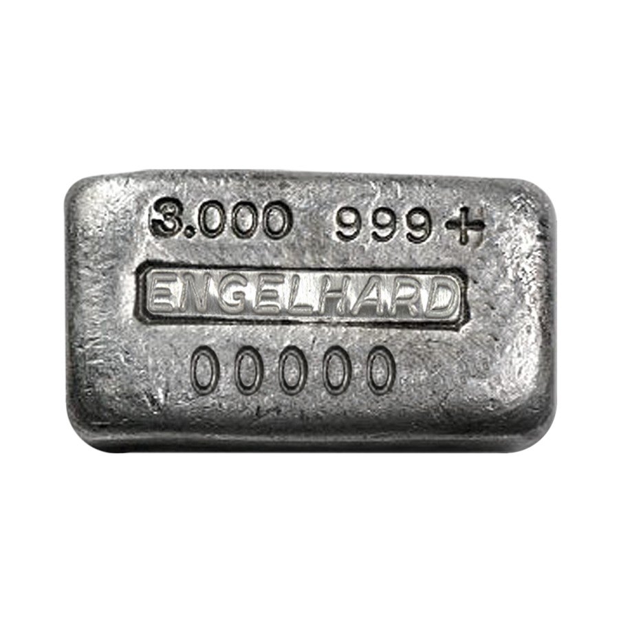 3 oz Silver Bar - Engelhard (Poured, Loaf-Style)