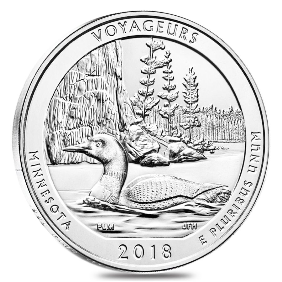 2018 5 oz Silver America the Beautiful ATB Minnesota Voyageurs National Park Coin