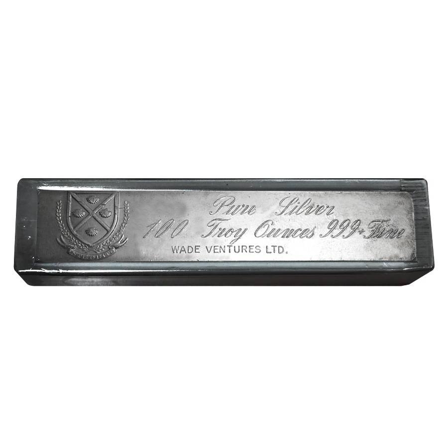 100 oz Wade Ventures Silver Bar .999 Fine