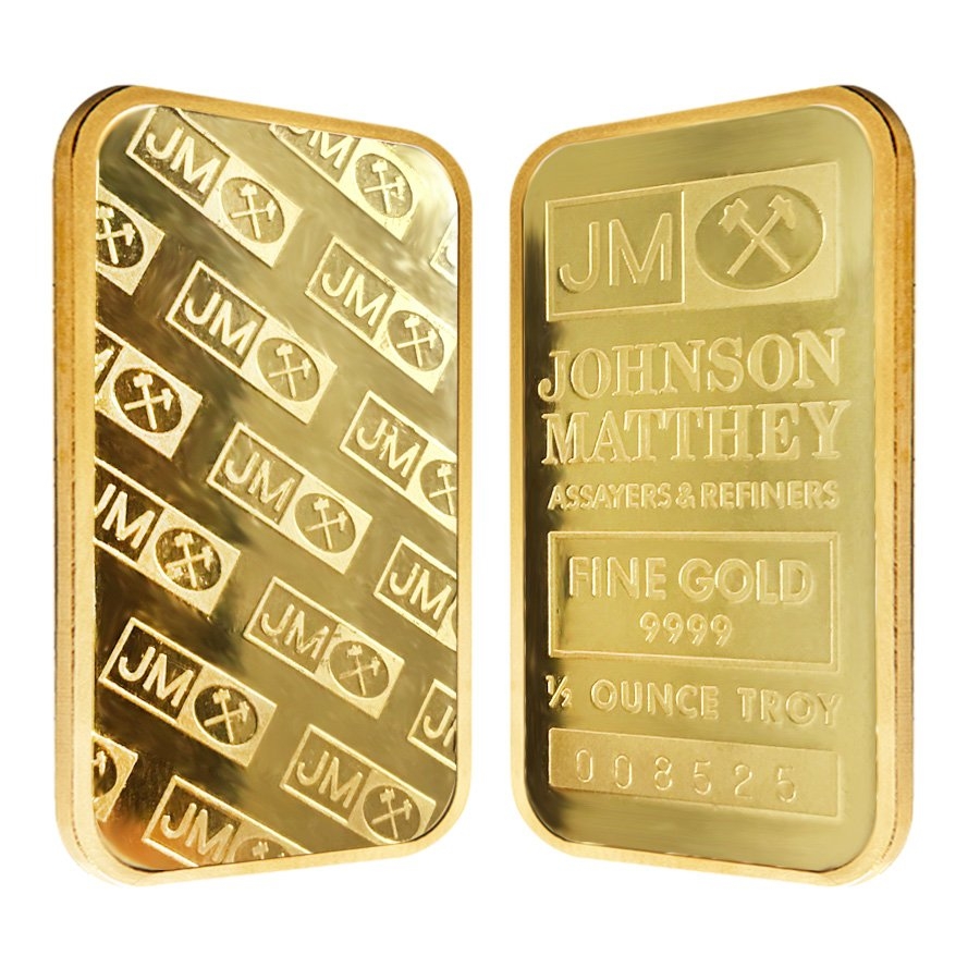 1/2 oz Johnson Matthey Gold Bar .9999 Fine Secondary Market