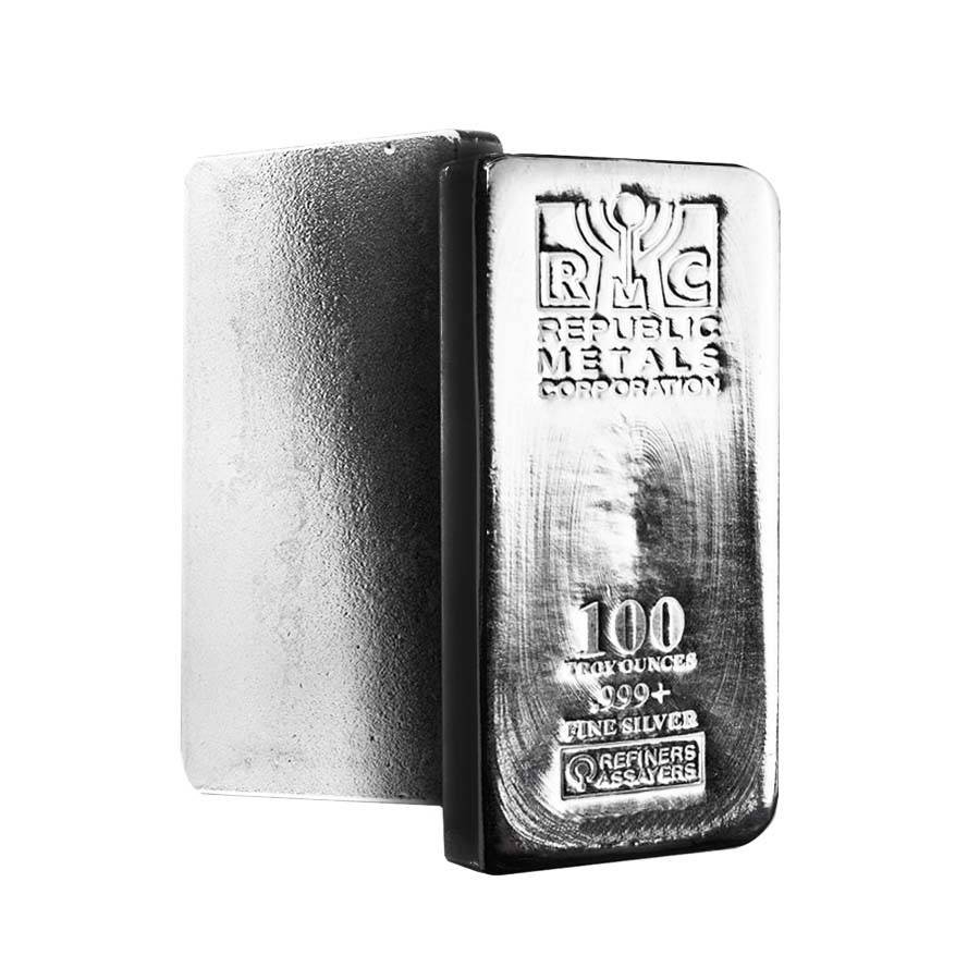 100 oz Republic Metals (RMC) Silver Bar .999 Fine