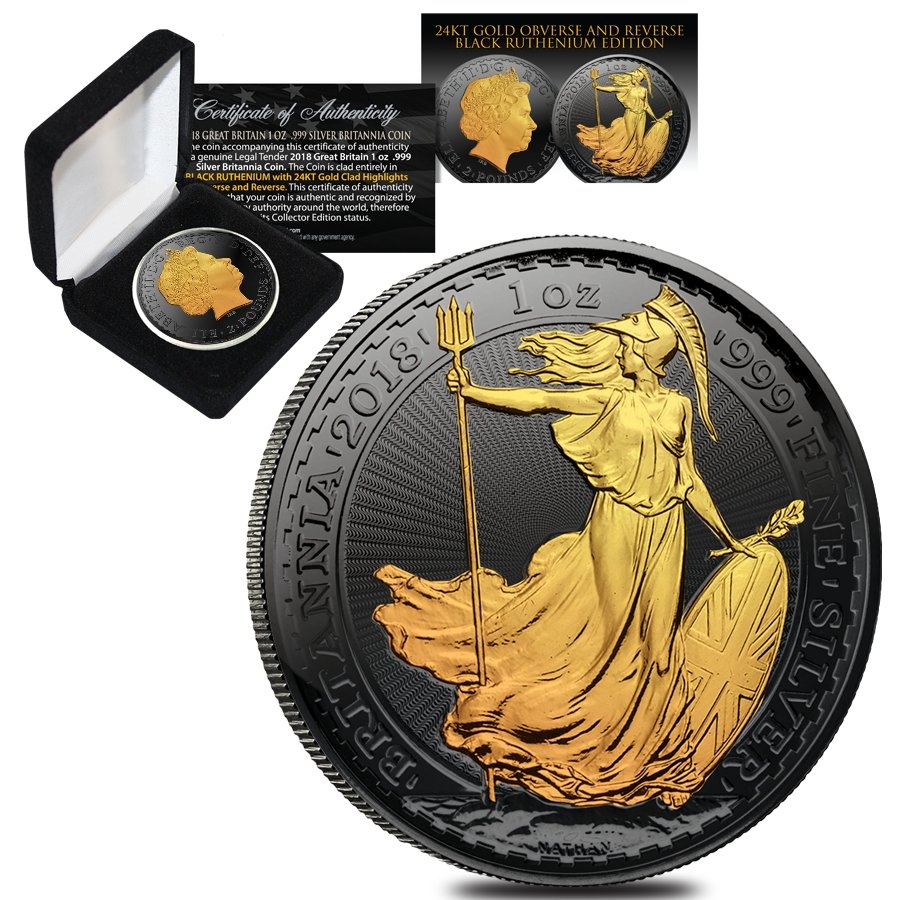 2018 Silver Britannia Black Ruthenium | Bullion Exchanges