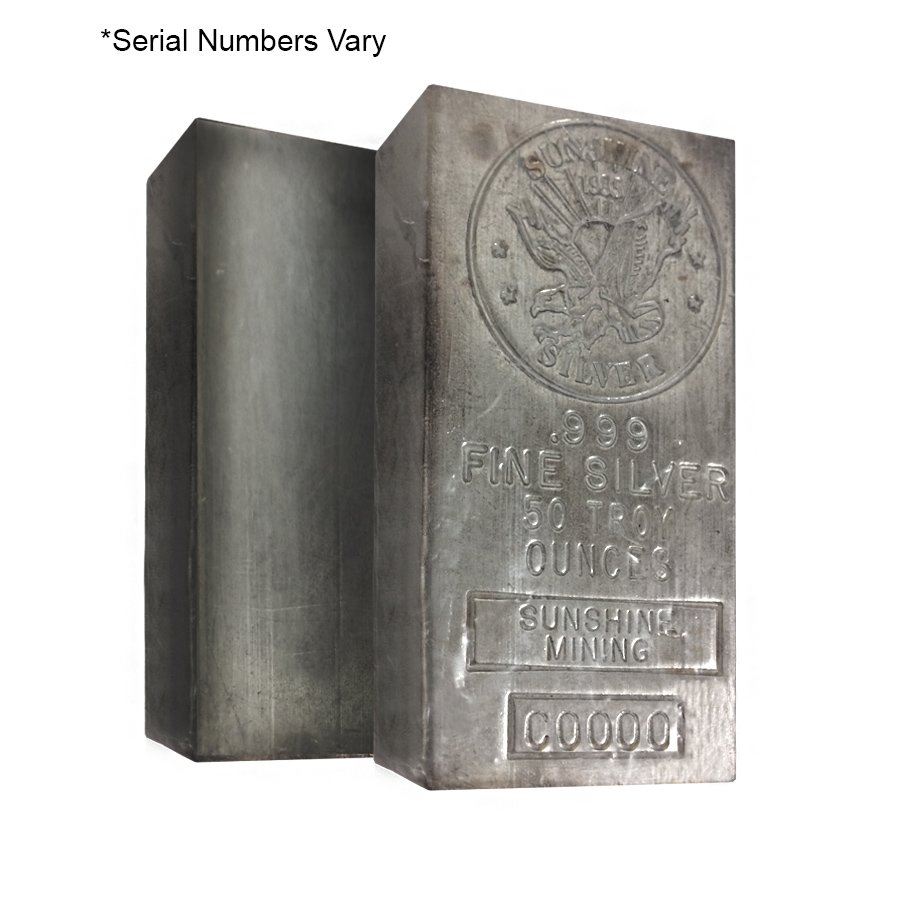 50 oz Sunshine Mint Vintage Silver Bar .999 Fine