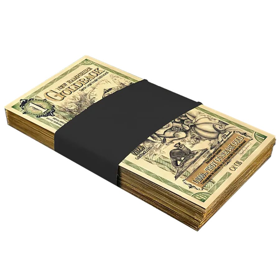 Pack 100 1 New Hampshire Goldback 1/1000 oz 24K Gold Foil Note