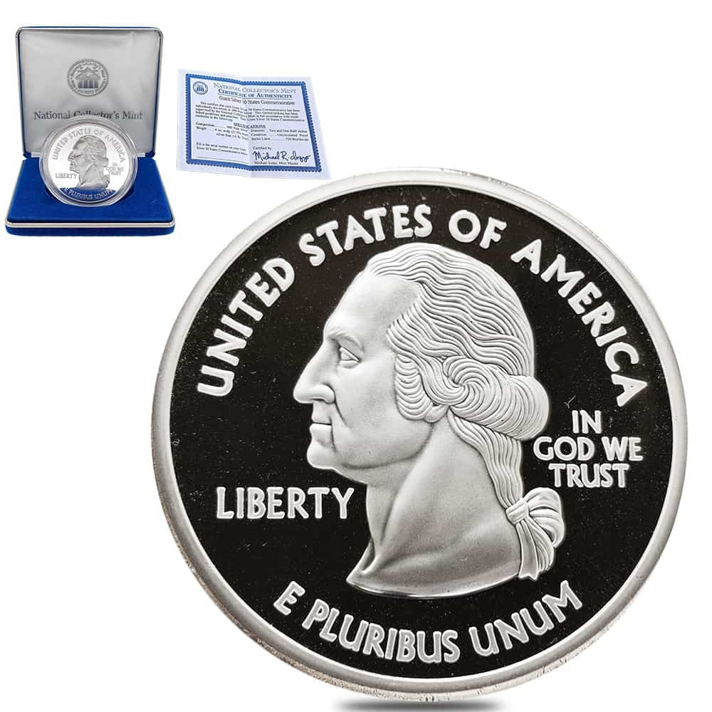 Quarter Pound Giant Silver 50 States Proof Comm. w/Box & COA