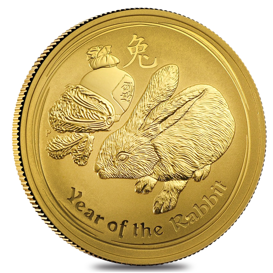 2011 1 oz Gold Lunar Year of the Rabbit BU Series II