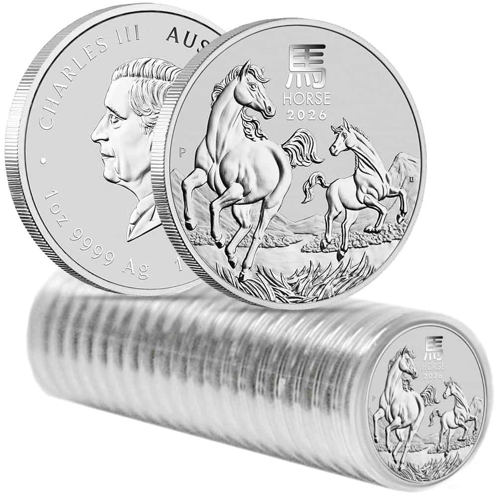 Roll of 20 - 2026 1 oz Silver Lunar Horse Perth Mint