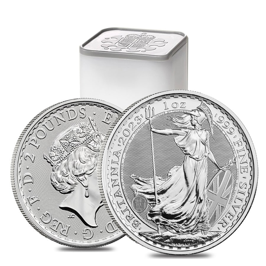 Roll of 25 - 2023 Great Britain 1 oz Silver Britannia Coin .999