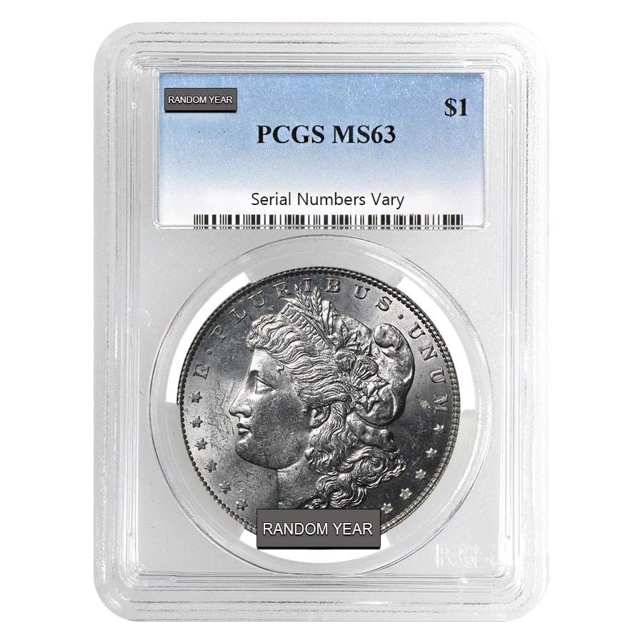 Silver Morgan Dollar PCGS MS 63 (Random Year, 1878-1904)