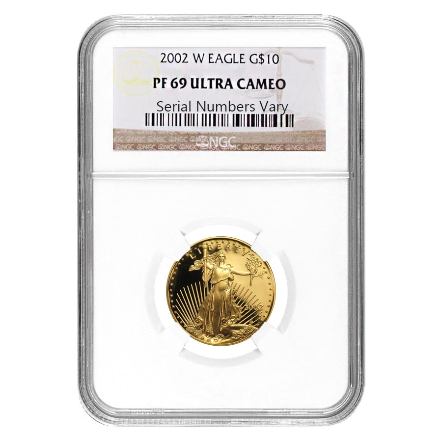 2002 W 1/4 oz $10 Gold Eagle NGC PF 69 Ultra Cameo
