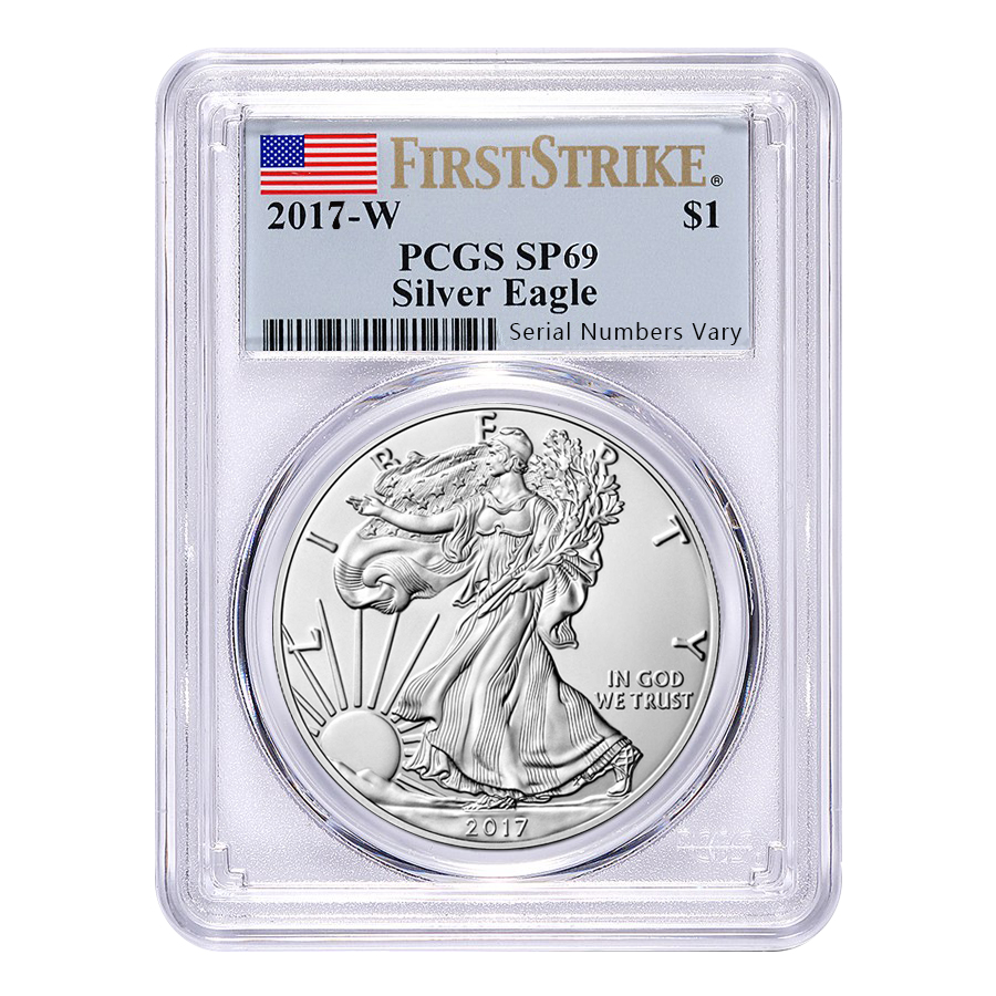2017-W 1 oz Burnished Silver American Eagle PCGS SP 69 First Strike