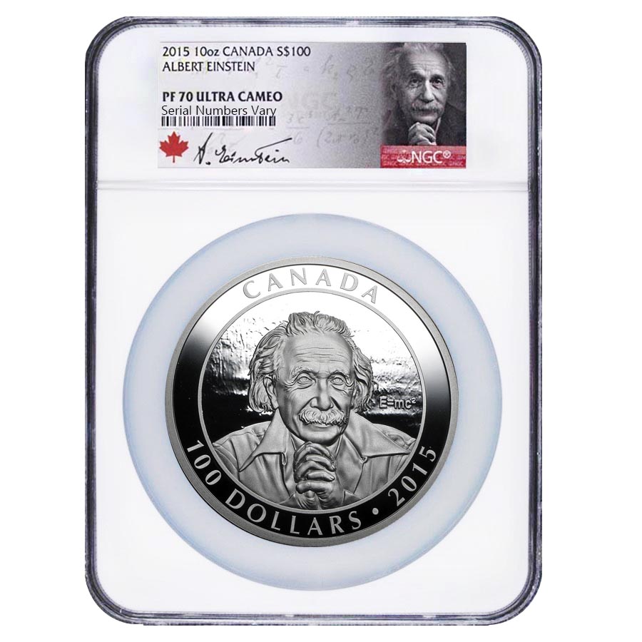 2015 Albert Einstein Silver Coin NGC PF70 | Bullion Exchanges