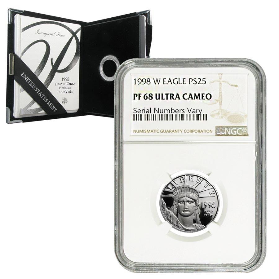 1998 W 1/4oz American Platinum Eagle NGC PF68 | Bullion Exchanges