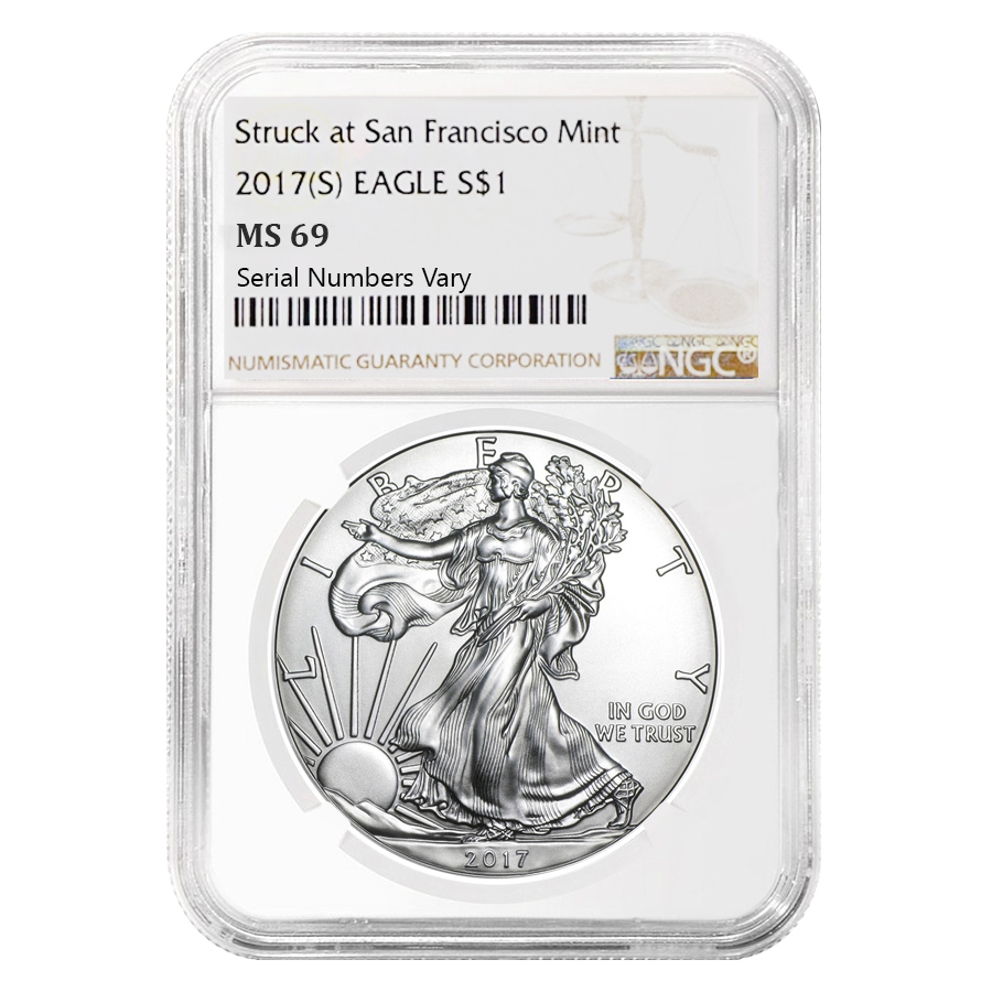 2017 (S) 1 oz Silver American Eagle $1 Coin NGC MS 69