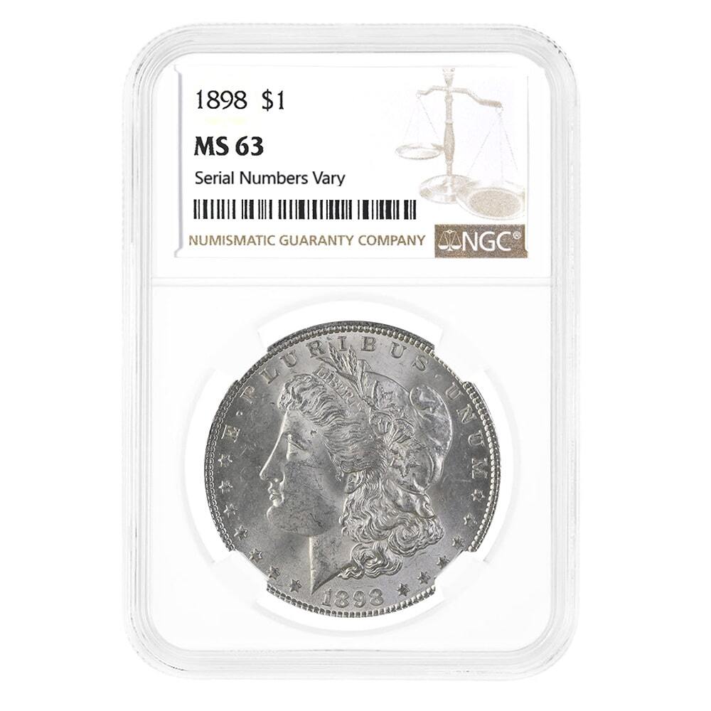 1898 Morgan Silver Dollar $1 NGC MS 63