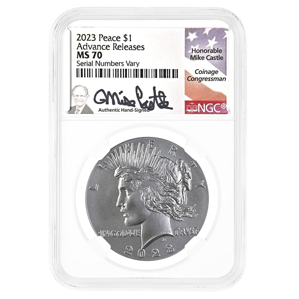 2023 Peace Silver Dollar NGC MS 70 AR (Castle)