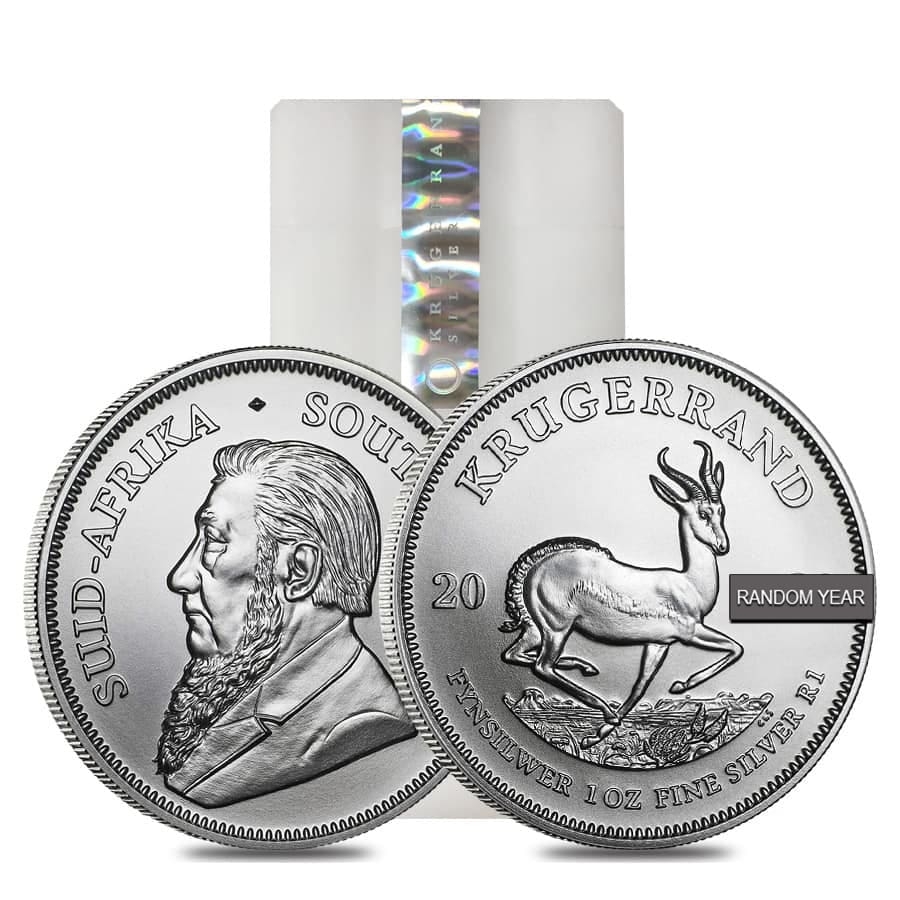 Roll of 25 - South Africa 1 oz Silver Krugerrand BU (Random Year)