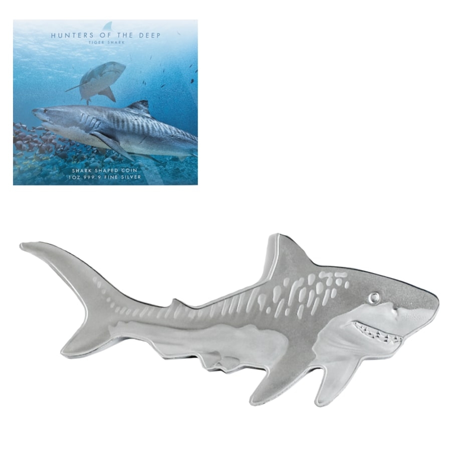 2020 1 oz Silver Tiger Shark $2 Coin | Bullion Exchanges
