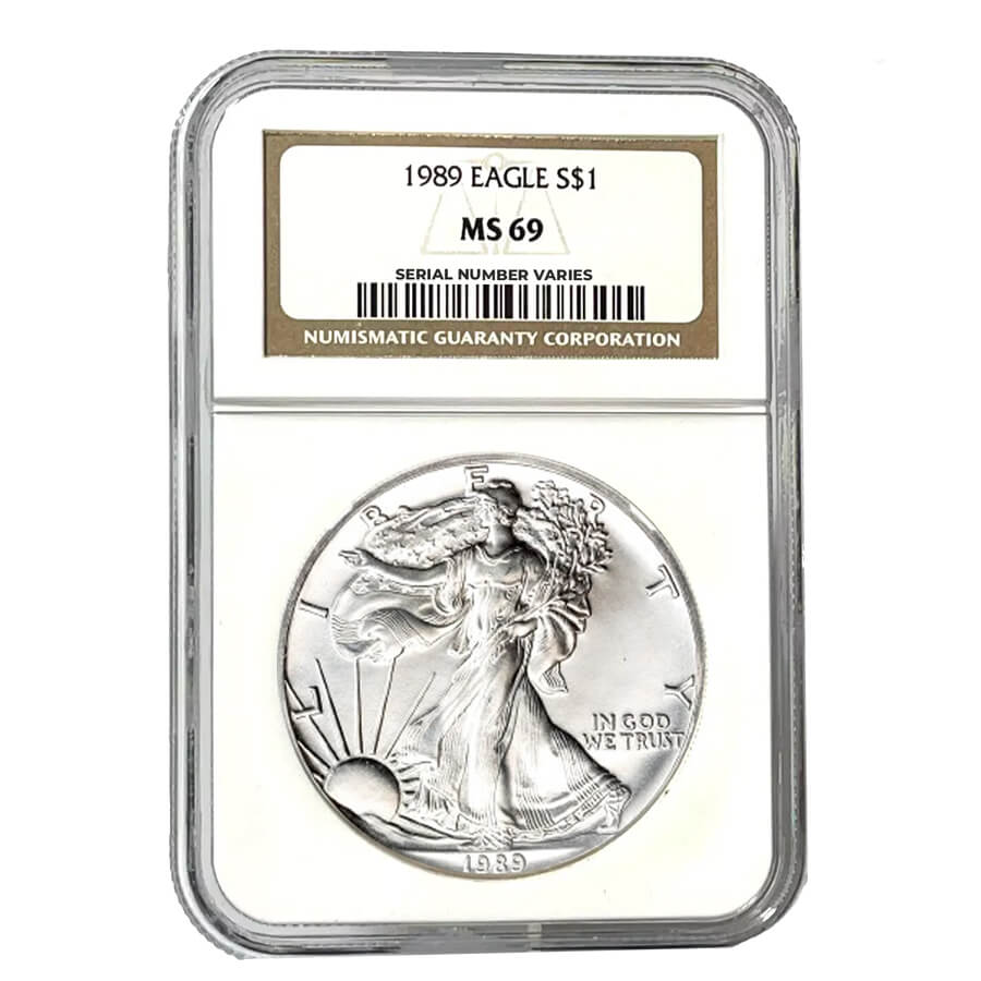1989 1 oz Silver American Eagle $1 Coin NGC MS 69