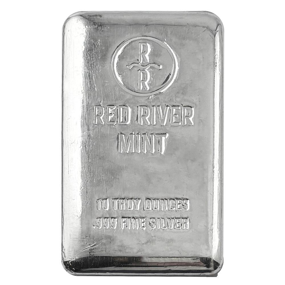 10 oz Red River Mint Silver Cast Bar .999 Fine