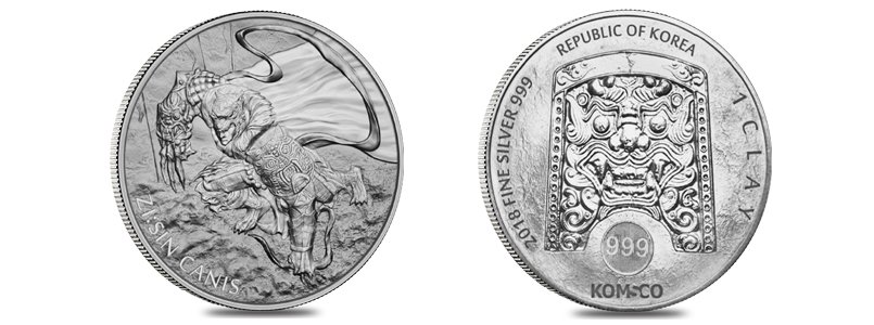 KOMSCO 銀製 3oz 鷲と虎のSilver bar ZI:SIN Canis Silver Medal