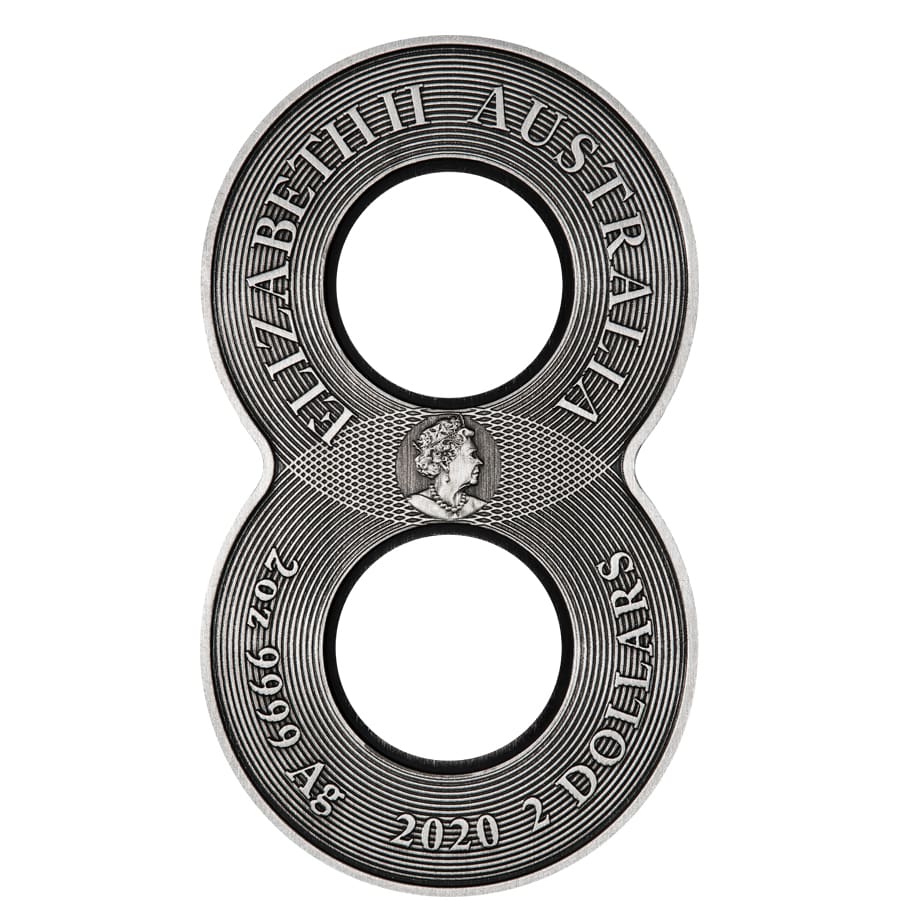 New Perth Mint Dragon and Phoenix Figure Eight Antiqued Coin